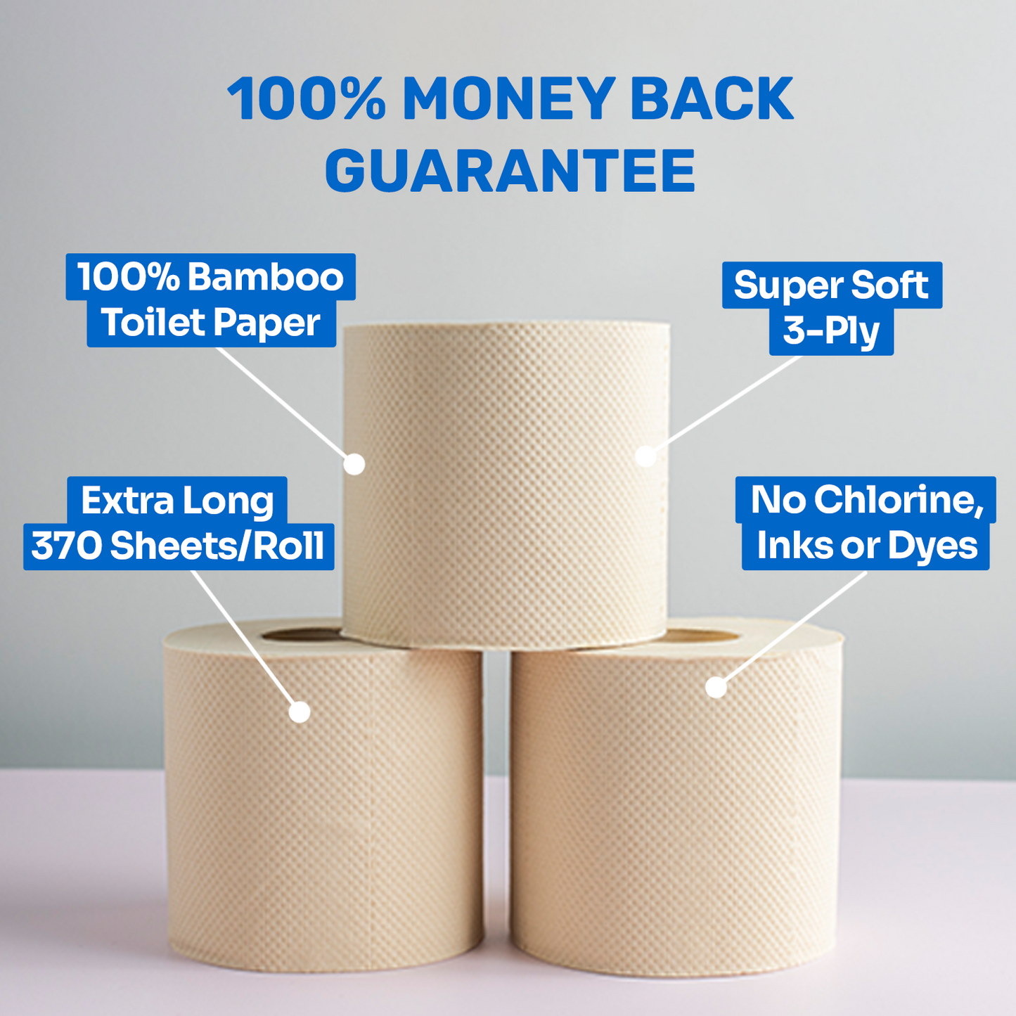 Luxury 100% Unbleached Bamboo Toilet Paper | FREE GIFT OF LAUNDRY SHEETS