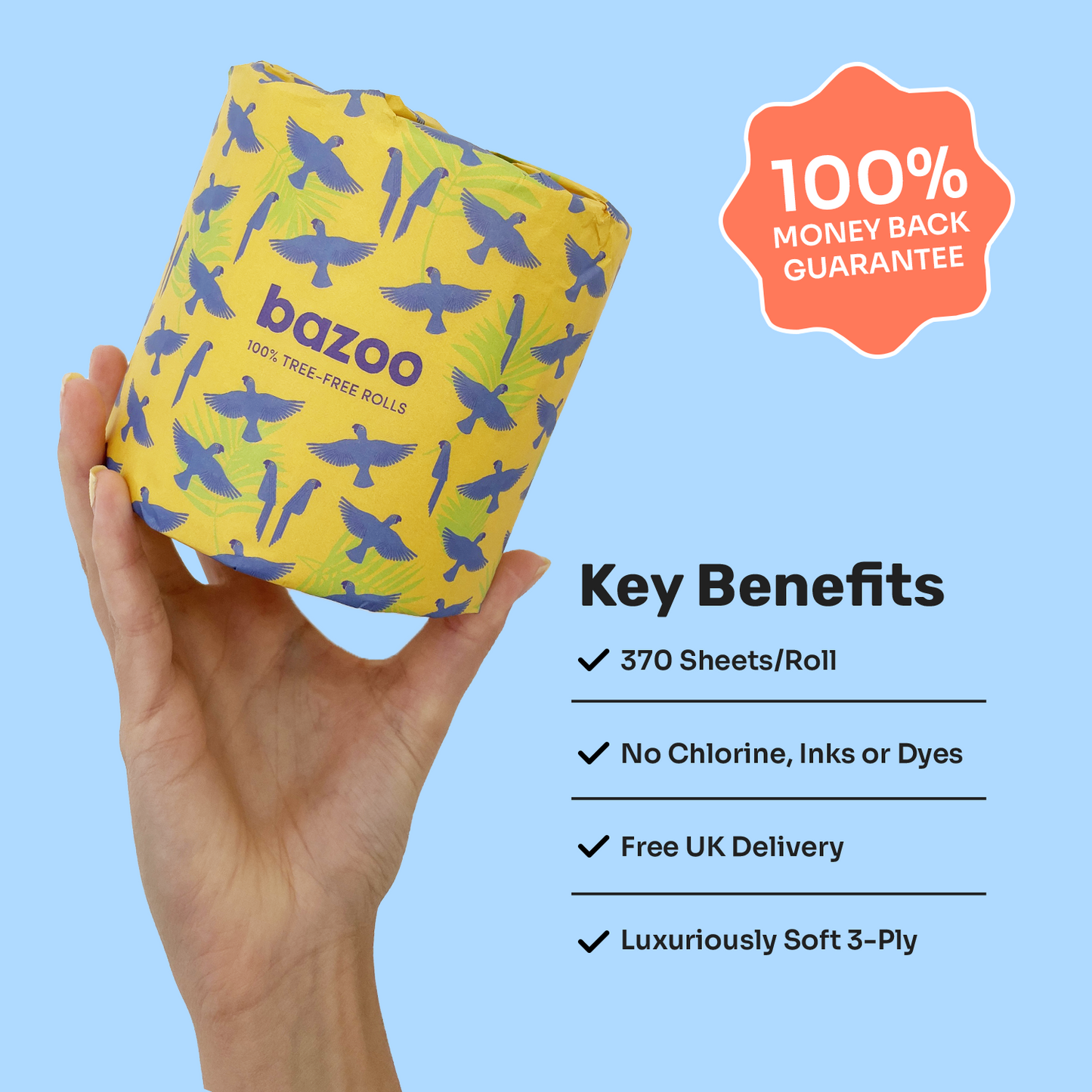 Luxury 100% Bamboo Toilet Paper | FREE GIFT OF LAUNDRY SHEETS